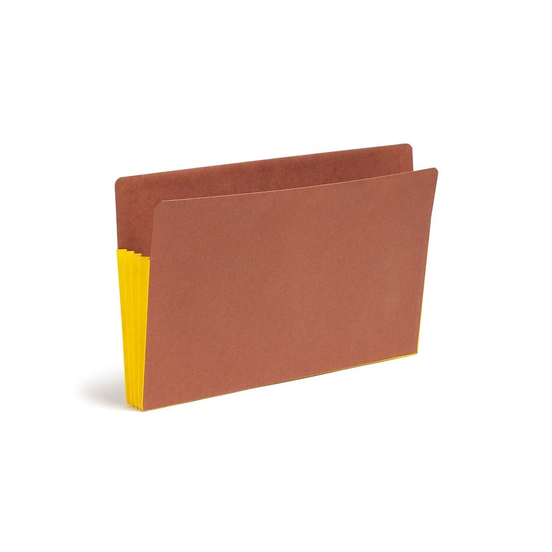 Smead End Tab Pocket, Reinforced Straight-Cut Tab, 3-1/2" Expansion, Extra Wide Legal Size, Redrope with Yellow Gusset, 10 per Box (74688) - Image 3